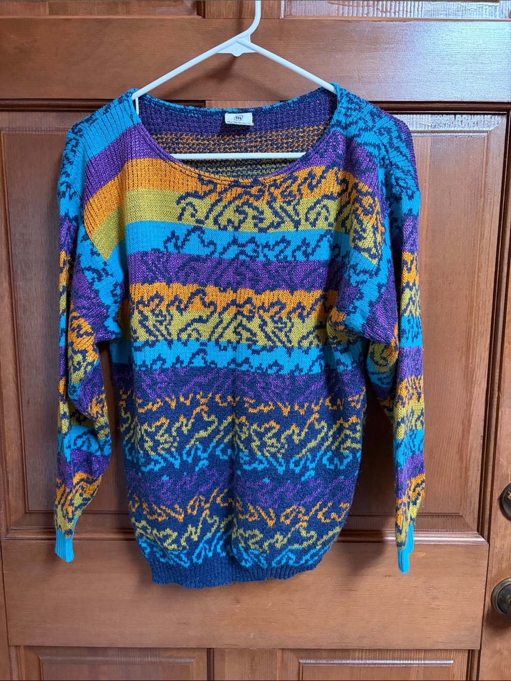 Maser Multicolor Striped Scoopneck Sweater Size 8